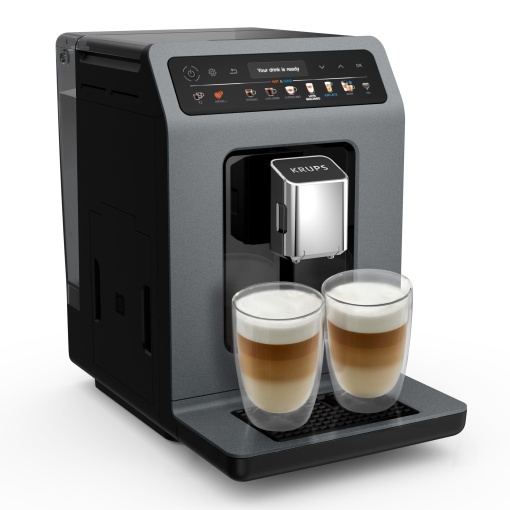 Aparat de cafea complet automat Krups Evidence Hot & Cold, 18 bauturi de specialitate, bauturi calde si reci, cappuccino cu o singura atingere, sistem de lapte cu tub de lapte, ciclu automat de ingrijire, EA898GF0
