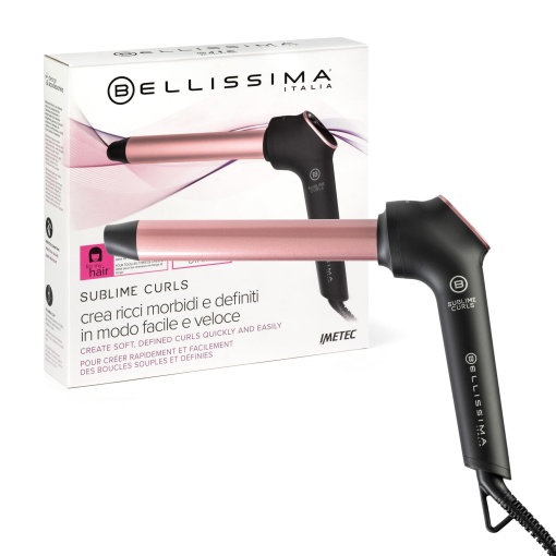 Bellissima Sublime Curls, ondulator, diametru 25 mm, afisaj, 3 temperaturi, acoperire ceramica diamantata, caldura constanta, varf anti-marca, incalzire rapida, cablu de 1,8 m