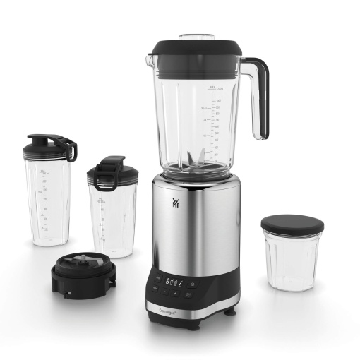Blender multifunctional WMF Kult Pro Blender de inalta performanta, 30.000 rpm, aparat de smoothie, blender, functie de zdrobire a ghetii, 4 vase de blender cu inchidere la pachet
