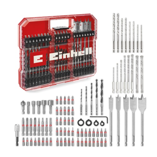Carcasa originala Einhell XL-CASE 95 buc. Set de burghie si burghie (biti, diverse burghie, suporturi pentru biti cu schimbare rapida, chei tubulare, inselatoare, opritoare de burghiu, chei cu stift, inclusiv cutie de depozitare)
