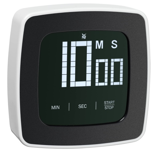Ceas cu alarma pe termen scurt WMF digital, 7,5 x 7,5 cm, cronometru de bucatarie, cromargan, otel inoxidabil Cromargan, negru