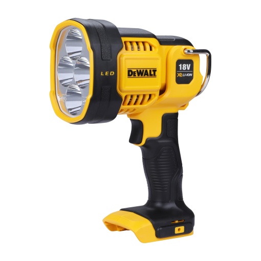 DEWALT Spot LED fara fir (18 V, max. 1.000 lumeni, distanta max. 400 m, trei LED-uri albe si unul rosu inmuiat, cap de lampa rotativ, livrare fara baterie si incarcator), DCL043