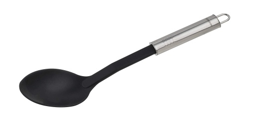 Fackelmann Servierloffel Ovalgriff 31 cm ArgintiuNegru Hitzebestandig 180degC