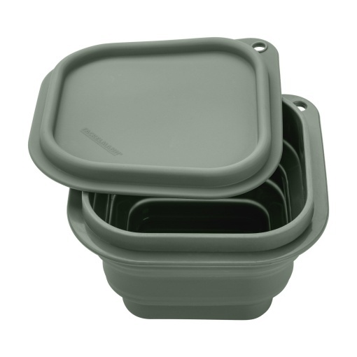 Fackelmann Snacking-Box Faltbar Silion Verde Fumuriu Compacta si Rezistenta