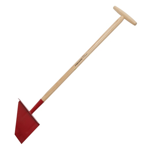 Fiskars Taietor de margini de gazon, Lungime: 104 cm, Latime: 23,5 cm, Cap din otel bor/Maner din lemn de frasin, Rosu/Lemn natural, Clasic, 1003707