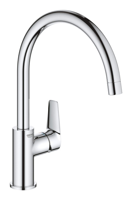 GROHE Start Edge | Robinet de bucatarie - Baterie chiuveta cu o singura parghie, gura de scurgere inalta cu mousseur, varianta NOUA | crom | 31369001