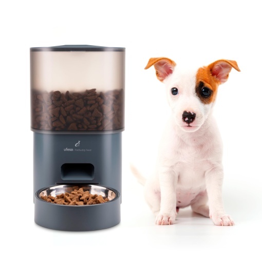 Hranitor automat pentru animale de companie Ufesa 3L programabil pana la 4 mese pe zi bol din otel inoxidabil cablu USB anti-muscatura sistem anti-inf