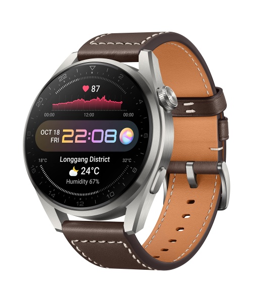 Huawei Watch 3 Pro Classic Curea din piele maro, Fitness Tracker