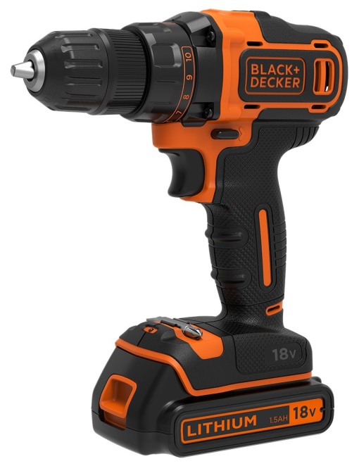 Masina de gaurit si insurubat BlackDecker BDCDD186B 18V cu 2 acumulatori Negru