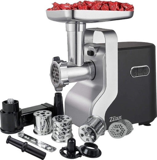 Masina de tocat carne 9 in 1 | 2100W | 3 discuri perforate | Functia inversa | Atasament pentru carnati | Accesoriu pentru biscuiti | O multime de accesorii | Carne de lup | Tocatoare | Masina electrica de carnati | Umplutura de carnati