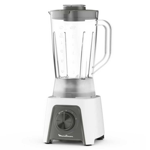 Mixer cu suport Moulinex Blendeo+ LM2C01, 450 W, capacitate 1,5 l, otel inoxidabil, 2 viteze, concasor de gheata, lame robuste Zelkrom, blocare inteligenta, negru