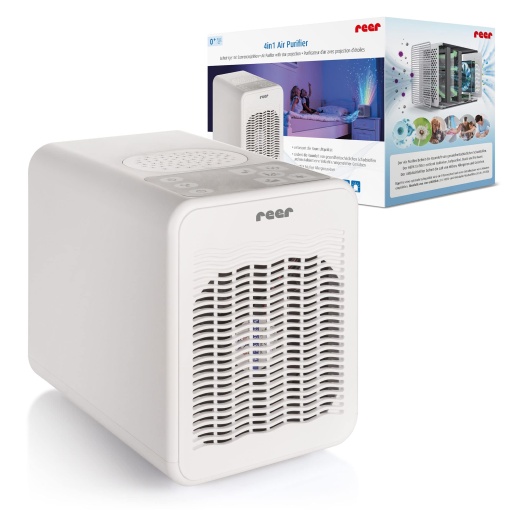 Purificator de aer reer 4in1 cu filtru HEPA si carbune activ proiectie cer instelat alb