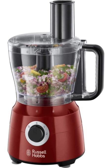 Robot de bucatarie Russell Hobbs Multi [Mixer cu suport/Blender/Tocator/Taietor/Raffer/Agitator] Robot de bucatarie Desire Red (Amestecare, feliere si razuire etc., Accesoriu sigur pentru masina de spalat vase, 600W) 24730-56