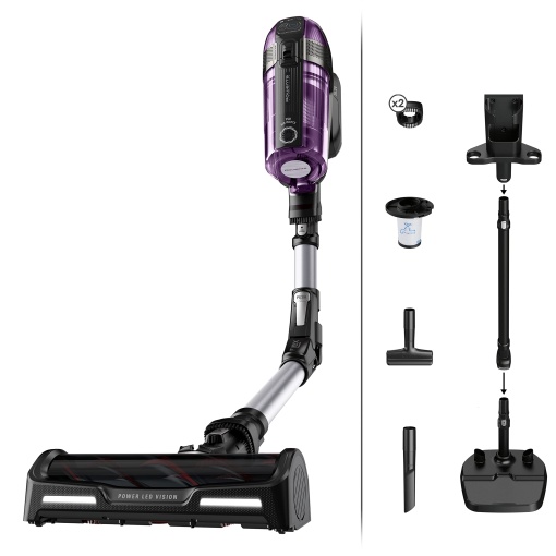 Rowenta RH98A0 X-Force Flex 12.60 RH98A0WO, Aspirator fara fir, violet/negru, 0.9 litri