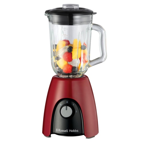 Russell Hobbs Stand Mixer [Smoothie Maker] Blender (blender, recipient din sticla de 1.5L, 2 niveluri si functie de puls, fara BPA, cutit din otel inoxidabil, putere maxima de 850 wati) Desire Red 27120-56