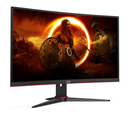 AOC Gaming C24G2AE - Monitor curbat FHD de 24 inch, 165 Hz, 1ms, FreeSync Premium (1920x1080, HDMI, DisplayPort) negru