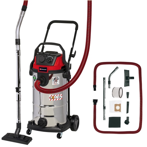 Aspirator umed/uscat Einhell TE-VC 2340 SACL (1.500 W, 225 mbar, raza de functionare de 9 m, filtru plisat HEPA incl. sistem de curatare a filtrului, recipient de 40 l, clasa de protectie impotriva prafului L, priza automata de 1.900 W)