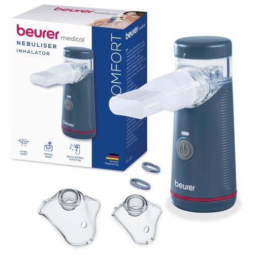 Beurer IH 49 Inhalator, inhalator portabil pentru copii si adulti, pentru raceli, astm si alte boli respiratorii, baterie reincarcabila, foarte silentios