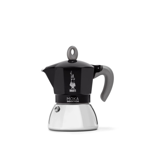 Bialetti - Moka induction, oala moka, potrivita pentru toate tipurile de aragaz, 4 cani espresso (150ml), negru