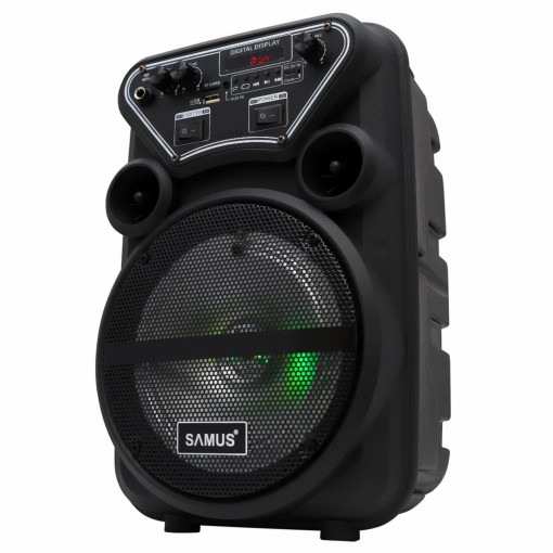 Boxa portabila activa Samus Dance 6, 20 W, Bluetooth, USB, micro SD card slot, Aux in, radio FM, afisaj LED