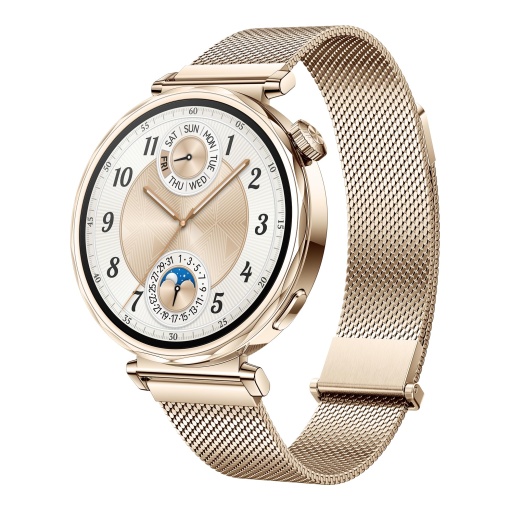 Ceas inteligent HUAWEI Watch GT 5 de 41 mm, design artistic, functii avansate de alergare si ciclism, monitorizare a sanatatii, durata de viata a bateriei de pana la 7 zile, compatibil cu iOS si Android, auriu