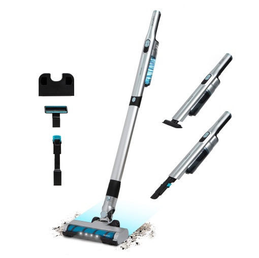 Cecotec Aspirator vertical fara fir ultrausor Scoba 2100 Jalisco. Aspiratie de 210 W si 20 kPa, motor digital fara perii, autonomie 45 de minute, tub Jalisco motorizat si perie.
