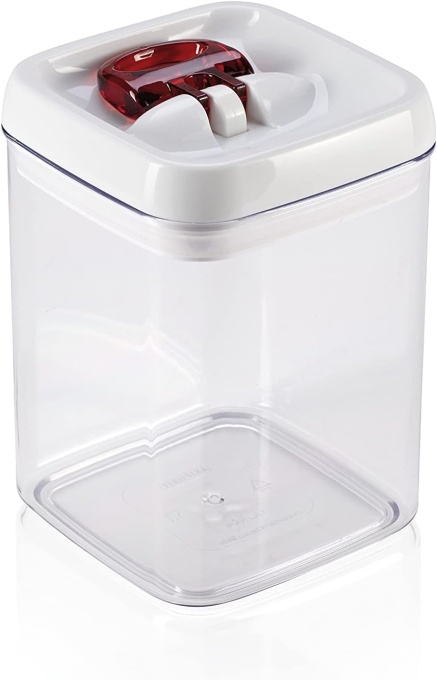 Container de depozitare Leifheit Fresh and Easy 1 6L recipient de depozitare patrat etans si impermeabil cu functionare patentata cu o singura mana re