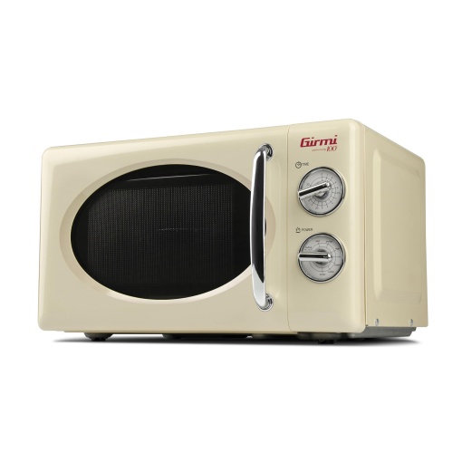 Cuptor cu microunde combinat Girmi FM21 in design vintage, 20 litri, 700+800 W, gatit combinat, cronometru, functie gratar, cronometru 30 de minute, functie de dezghetare, culoare crem