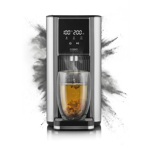 Dozator de apa calda Caso HW 620 Turbo: 2600 W, 13 setari de temperatura (40-100 deg C), 7 iesiri de cantitate, rezervor de 2,5 L, economisire energie, functie bebelus, otel inoxidabil, filtru de apa, memento de detartrare