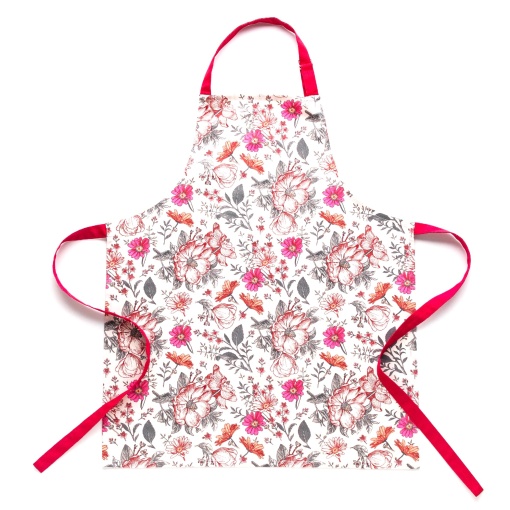 ESSEX - Sort de gatit Patels, 60 x 75 cm, Sort, 100% bumbac, Sort de bucatarie, Flori - Bej
