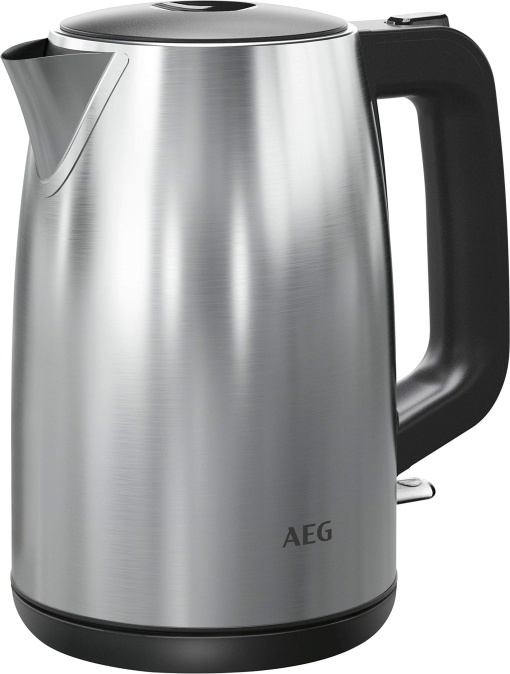 Fierbator AEG K3-1-3ST / capacitate de 1,7 l / optica de inalta calitate / oprire de siguranta de 3 ori / indicator extern al nivelului apei / baza rotativa la 360deg / operare cu o singura mana / protectie impotriva picurarii / otel inoxidabil