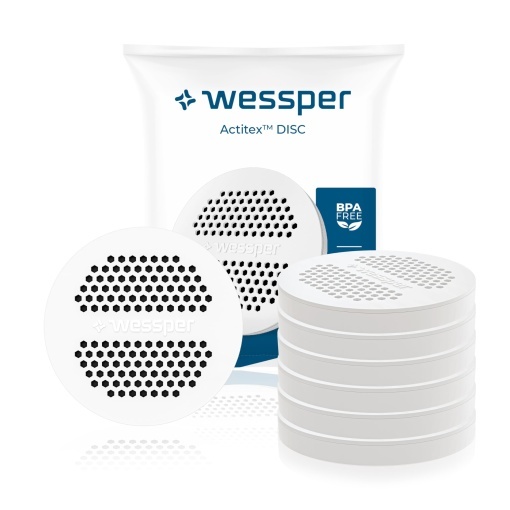 Filtru cu disc Wessper pentru sticle si ulcioare, filtru pentru sticle de apa cu carbune activ, reducerea clorului si a metalelor greleInlocuitor pentru sticle si carafe Brita Microdisc - 6 bucati
