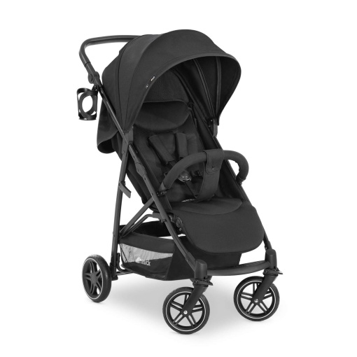 hauck Buggy Rapid 4R Plus, de la nastere pana la aproximativ 3 ani, copertina de soare cu protectie UV 50+, carucior pentru copii Pliabil mic, cu functie de inclinare, suport pentru pahare, reglabil pe inaltime, cos mare (Negru)