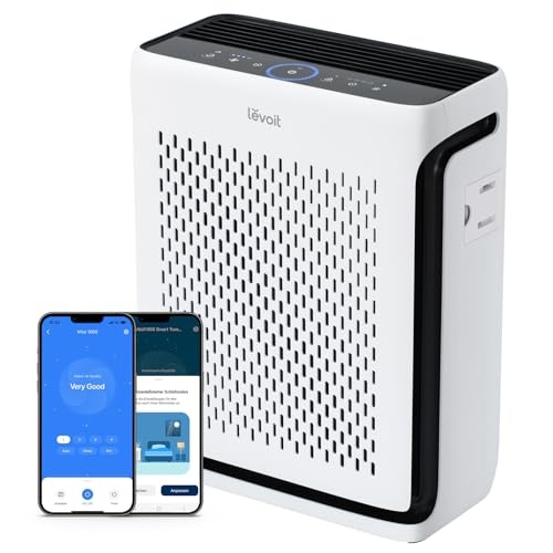 LEVOIT HEPA Purificator de aer pentru persoane alergice la 52m^2 Apartament camera de fumat, purificator de aer de 23dB cu senzor de lumina, mod animal, prefiltru lavabil, impotriva a 99,97% din praf de mucegai Polen Par de animale de companie si mirosuri