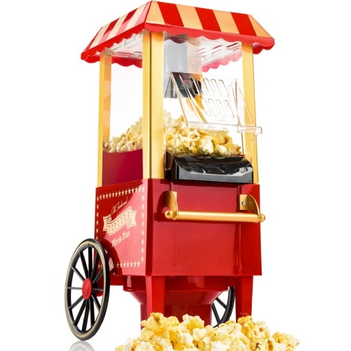 Masina de popcorn Gadgy Aer cald - Aparat de popcorn retro - Masina de popcorn pentru floricele de porumb fara grasimi fara ulei - Gustare sanatoasa M