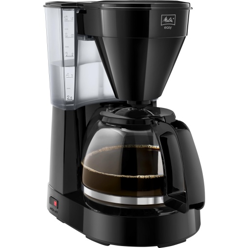 Melitta Easy - aparat de cafea cu filtru pivotant detasabil, aparat de cafea cu filtru cu ulcior de sticla si opritor de picurare, pentru pana la 10 cani de cafea, negru