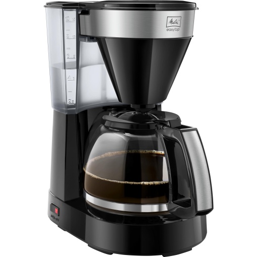 Melitta Easy Top - Filtru de cafea - cu ulcior de sticla - Drip Stop - 10 cani - Negru (1023-04)