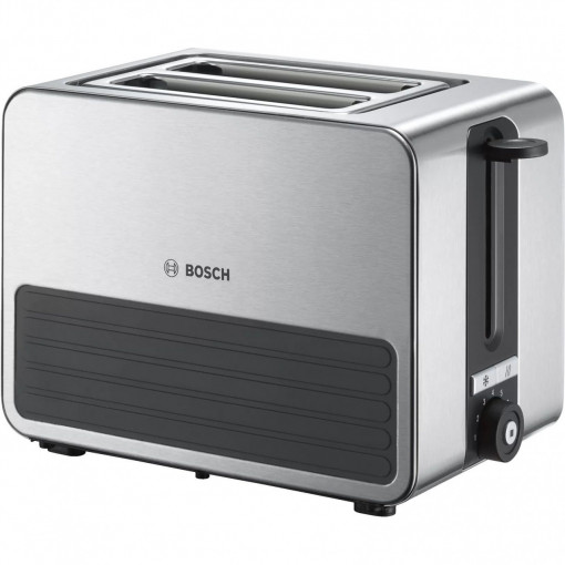 Prajitor paine Bosch compact Graphite, functie dezghetare, sertar firimituri, gratar inegrat pentru chifle, functie reincalzire