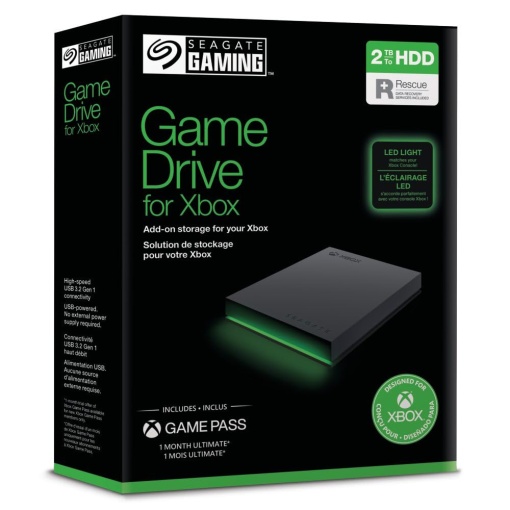Seagate Game Drive Xbox 2TB Hard disk extern portabil 2.5 inch, USB 3.0, Xbox, gri, serviciu de salvare a datelor, STKX2000403