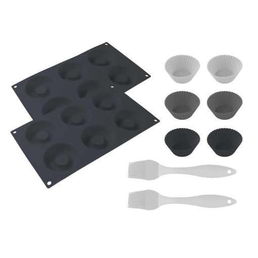 Set accesorii Cecotec Cecofry SweetBake XL forme silicon pentru donuts si muffins BPA-free compatibil cu friteuze cu aer cald