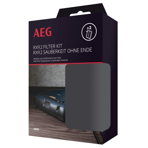 Set de filtre AEG AFR2 pentru RX9-2 pachet dublu 2 filtre XXL lavabile filtrare optima curatare usoara inlocuire regulata a filtrului capteaza polenul