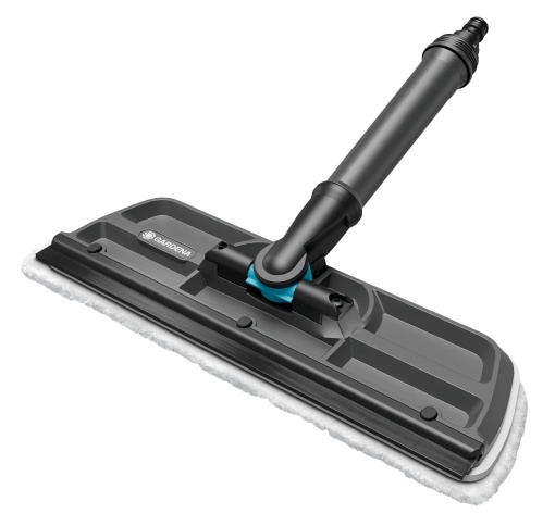 Stergator de geamuri Gardena Cleansystem: Stergator de geamuri cu apa, stergator cu microfleece si buza de racleta, pentru suprafete mici si mari, poate fi conectat la un furtun de apa (18808-20)