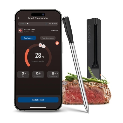 Termometru inteligent Cosori Bluetooth fara fir senzor dublu negru