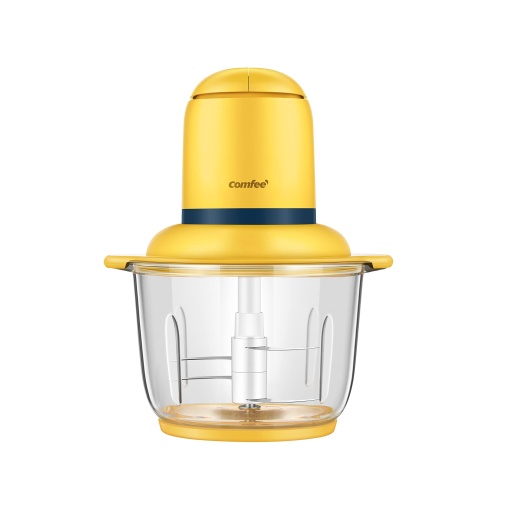 Tocator electric de bucatarie Comfee MJ-FM4001W, 2 lame, tocator, 2 viteze, capacitate 2 l, 300 W, galben
