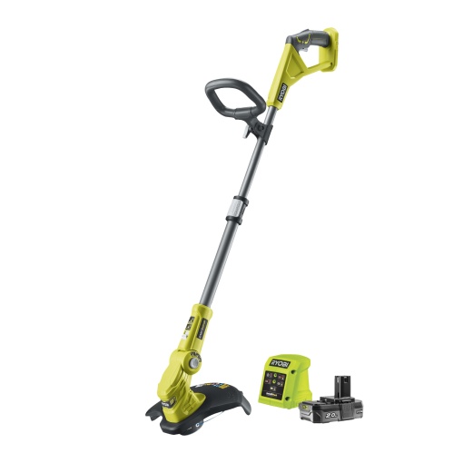 Trimmer de iarba fara fir RYOBI 18 V ONE+ RLT183220S (latime de taiere de 25-30 cm, reglare a unghiului de taiere de 3 ori, stil telescopic pentru o pozitie de lucru confortabila, inclusiv 1x baterie de 2,0 Ah si incarcator)