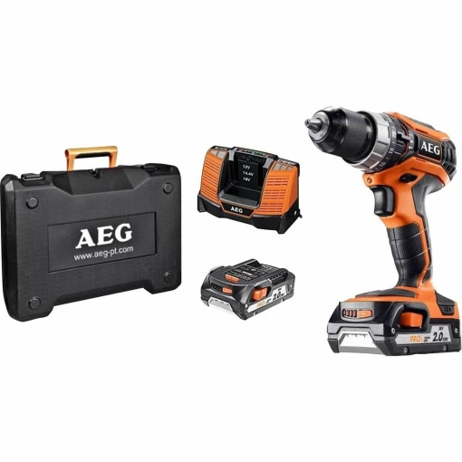 AEG PRO 18V Masina de gaurit combinata cu acumulator BSB 18C2LI-202C cuplu maxim 60 Nm mandrina metalica de 13 mm cutie de viteze cu 2 trepte incl 2 b