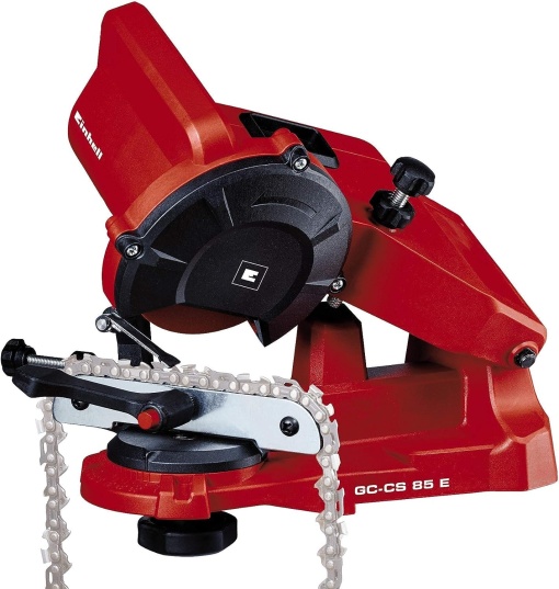 Ascutitor de lant pentru ferastrau Einhell GC-CS 85 E (85 W, 5500 min-1, reglare unghi de slefuire cu scala, dispozitiv de tensionare a lantului, limitare adancime incl. disc de slefuit), rosu