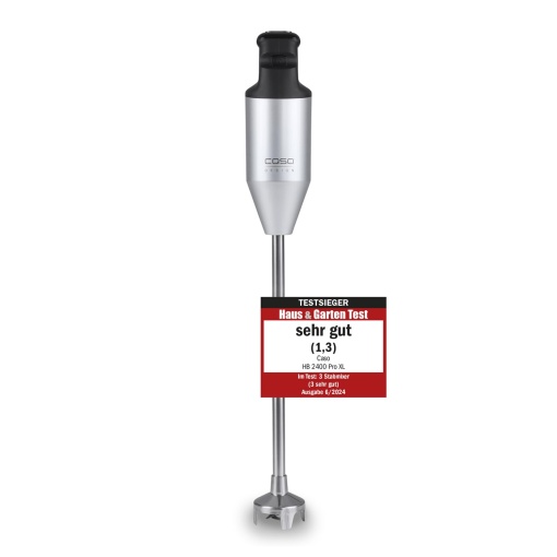 Blender de mana CASO HB 2400 Pro XL-Design Incl. accesorii, blender de mana puternic pentru amestecare, amestecare, amestecare, piure, tocare, baton extra lung din otel inoxidabil (29 cm), puternic 24.000 rpm