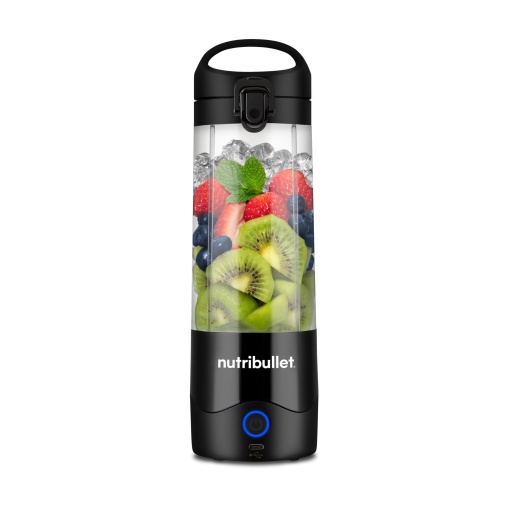 Blender portabil nutribullet, 475 ml Ceasca Tritan fara BPA, Mini blender cu lama din otel inoxidabil in 4 puncte, Blender multifunctional, Incarcator USB-C, 15+ amestecuri, NBP003B, Negru