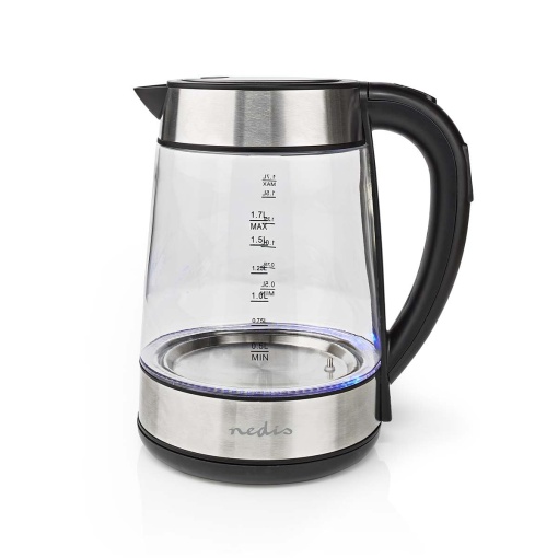 Ceainic - 1,7 l - Sticla - Transparent - 60,70,80,90,100 degC - Afisaj temperatura - Pivotare 360 de grade - Element de incalzire ascuns - Controler Strix - Protectie la fierbere